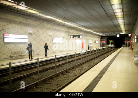 La nuova linea Benrather Metropolitana Linea a Dusseldorf, NRW in Germania Foto Stock