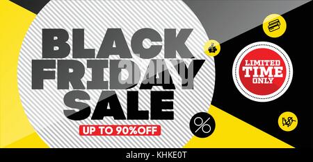 Venerdì nero vendita design modello. venerdì nero banner. Illustrazione Vettoriale