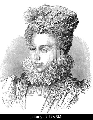 Margherita di Valois, 1553 - 1615, una principessa francese della dinastia dei Valois, regina consorte di Navarra e di Francia Foto Stock