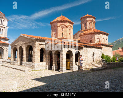 Macedone chiesa ortodossa di San Naum in San Naum complesso del convento, il lago di Ohrid Macedonia Foto Stock