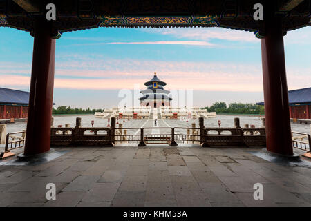 Meraviglioso e fantastico tempio di Pechino - il tempio del cielo a Pechino in Cina. Sala della Preghiera del Buon Raccolto. Foto Stock