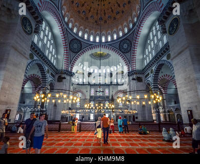 Interno della moschea blu, istanbul, Turchia, il 20 agosto 2017. Foto Stock