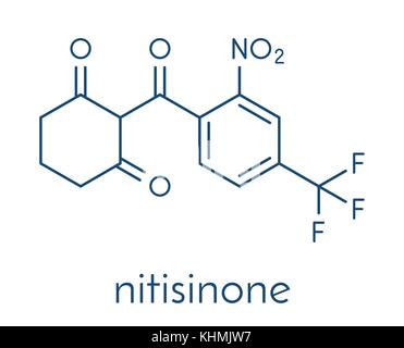 Nitisonone tirosinemia ereditaria di tipo 1 molecola di farmaco. formula scheletrico. Illustrazione Vettoriale