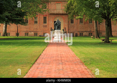 Istituito nel XVII secolo, il College of William and Mary è uno dei più antichi e prestigiosi college elite negli Stati Uniti Foto Stock