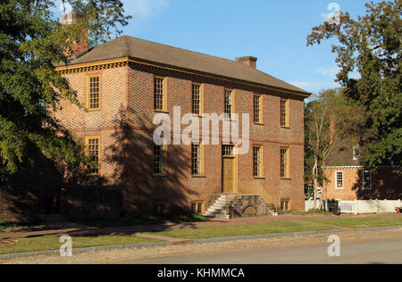 Di architettura georgiana, l imponente Ludwell-Paradise home a Williamsburg è stato costruito come un Townhouse da ricchi piantatrice-politico Ludwell Filippo III Foto Stock