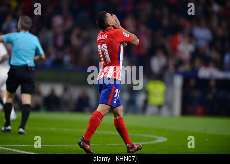 Correa durante il match tra Atlético de Madrid vs Real Madrid, settimana 12 di La Liga a Wanda Metropolitano stadium, Madrid, Spagna - 18 novembre del 2017. Foto Stock