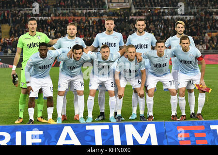 Roma, Italia. 18 novembre, 2017. lazio rappresentano per il pic prima partita in serie a nella partita tra as roma e ss lazio allo stadio Olimpico di Roma il 18 novembre 2017 a Roma. ( Credito: marco iorio/alamy live news Foto Stock