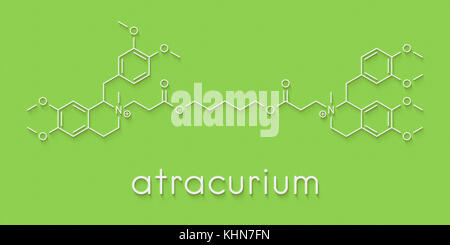 Atracurio miorilassante per il muscolo scheletrico farmaco. utilizzato come coadiuvante in anestesia e per indurre il muscolo scheletrico relax durante la chirurgia. formula scheletrico. Foto Stock