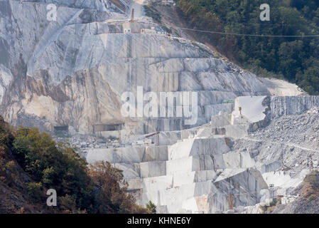 Cava di marmo, colonnata, Carrara, Toscana, Italia Foto Stock