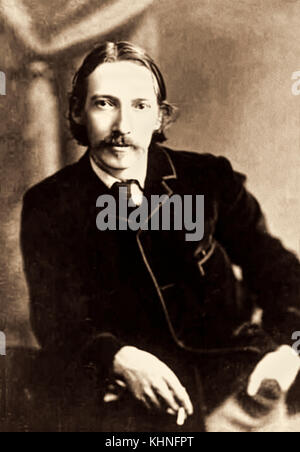 Robert Louis Stevenson (1850-1894) autore britannico più noto per i suoi migliori romanzi di vendita "l'Isola del Tesoro' e 'Sstrano caso del dottor Jekyll e Mr Hyde". Foto Stock