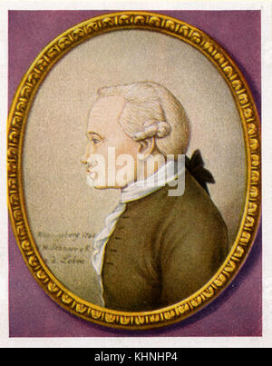 Immanuel Kant (1724 – 1804), filosofo tedesco dell'Illuminismo. Dopo una miniatura di Veit Hans Schnorr von Carolsfeld (Immanuel Kant. Nach einer Miniatur von Veit Hans Schnorr von Carolsfeld) Foto Stock