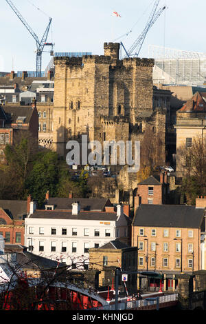 Il castello di Newcastle tenere, Newcastle upon Tyne, England, Regno Unito Foto Stock