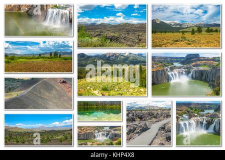 Idaho landmarks collage Foto Stock
