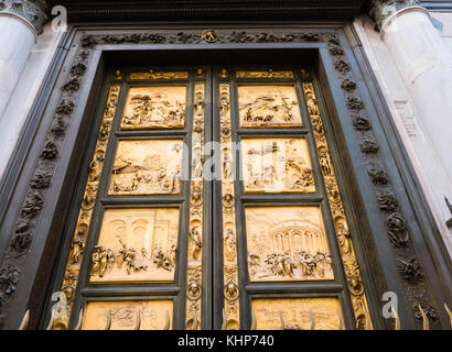 Oriente porte del Battistero di Firenze, Italia Foto Stock