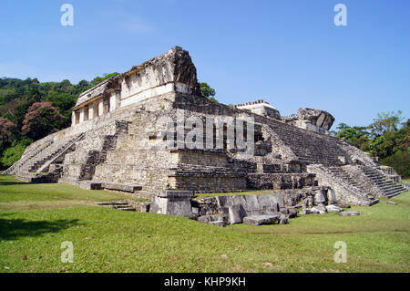 Tempio del conteggio di palenque, Messico Foto Stock