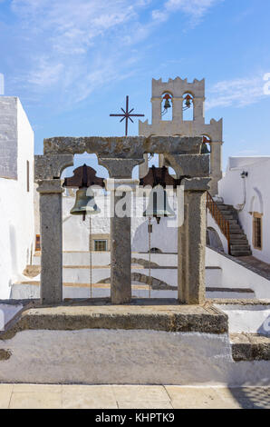 Architettura del monastero di San Giovanni Teologo A PATMOS ISOLA, Dodecaneso, Grecia Foto Stock