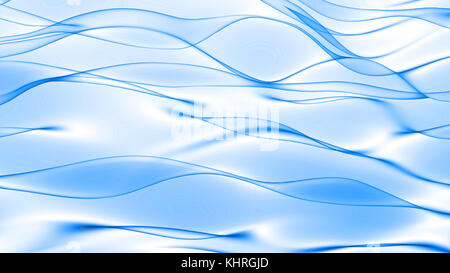 Abstract onda blu in slow motion su sfondo bianco Foto Stock
