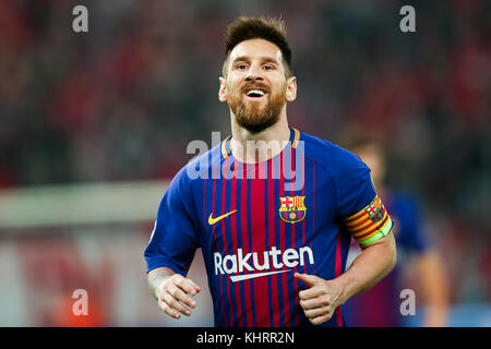 Pireo, Grecia - 31 Ottobre 2017: Il giocatore del Barcellona Lionel Messi durante la UEFA Champions League tra Olympiacos vs FC Barcellona a Georg Foto Stock