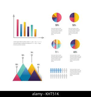 Schema di business con una infografica relazione di informazione Illustrazione Vettoriale