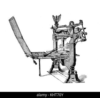 L'invenzione della Columbia Press di George Clymer, un americano di estrazione svizzera, fu fabbricata tra il 1845 e il 1851 Foto Stock
