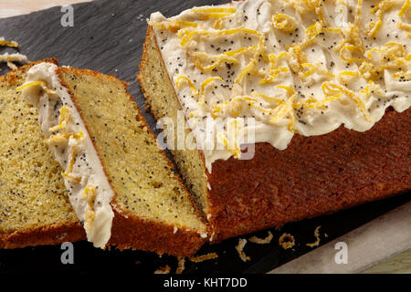 Orange semi di papavero focaccia Foto Stock