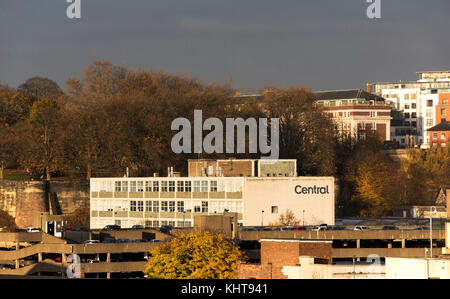 La mattina presto luce sulla città di NOTTINGHAM, NOTTINGHAMSHIRE REGNO UNITO Inghilterra Foto Stock