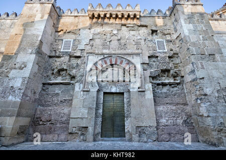 Ampia vista angolare dell'ingresso della Puerta de San Esteban da Mezquita de Córdoba (Andalusia, Spagna). Foto Stock