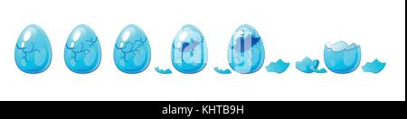 Vettore stile fumetto illustrazione di uovo di cracking per l'animazione. Illustrazione Vettoriale