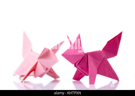 Set di animale modelli origami Foto Stock