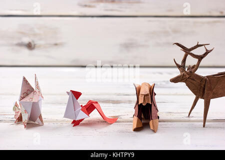 Origami modelli animali Foto Stock