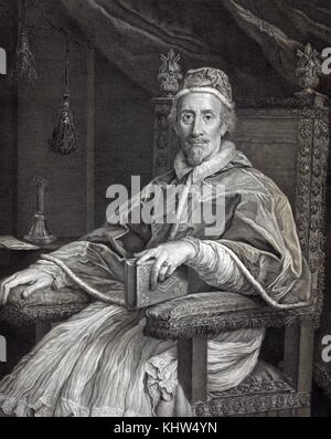 Ritratto di papa Clemente IX (1600-1669) nato Giulio Rospigliosi. Risalenti al XVII secolo Foto Stock