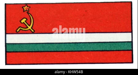 Illustrazione raffigurante la bandiera di Tajik S.S.R. In data xx secolo Foto Stock