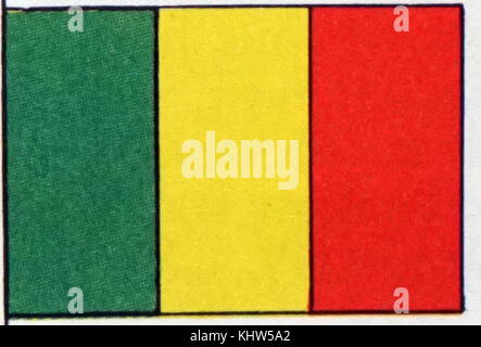 Illustrazione raffigurante la bandiera nazionale del Mali. In data xx secolo Foto Stock