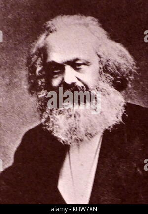 Ritratto fotografico di Karl Marx (1818-1883) prussiano-nato filosofo, economista, un teorico politico, sociologo, giornalista e rivoluzionario socialista. Datata del XIX secolo Foto Stock