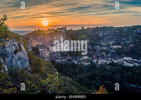 Rocamadour in Vallée de la Dordogne, Lot, Francia Foto Stock