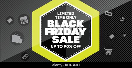 Venerdì nero vendita iscrizione modello di progettazione. venerdì nero banner, layout design Illustrazione Vettoriale