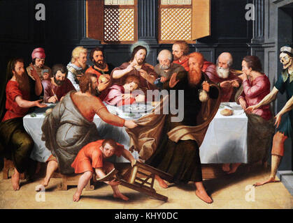 L'ultima cena 1548 di Pieter Pourbus (1523–1584), pittore e scultore olandese fiammingo del Rinascimento Foto Stock