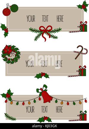 Buon Natale. grreting scheda. Scheda vintage. Illustrazione Vettoriale