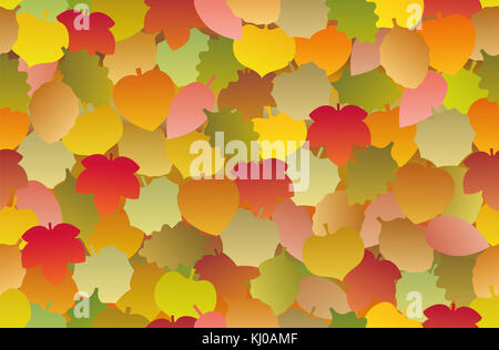 Foglie di autunno - seamless sfondo modello di fogliame. illustrazione su sfondo bianco. Foto Stock