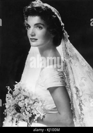 Jackie Kennedy il giorno delle nozze,Rhode Island,Settembre 12, 1953 Foto Stock