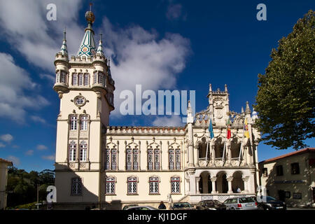 Il Municipio, Camara Municipal, Sintra, Lisbona, Portogallo. Foto Stock