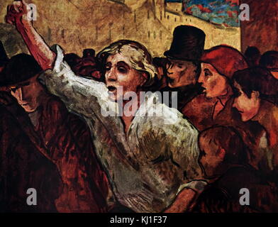 Honoré Daumier (1808-1879); l'Insurrezione; la rivolta. 1848 olio su tela Foto Stock