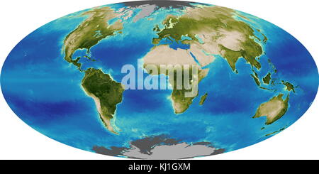 Un grafico illustrante la biosfera globale nel 2008. La biosfera noto anche come ecosphere, è la somma di tutto il mondo di tutti gli ecosistemi. la biosfera è il global sistema ecologico di integrazione di tutti gli esseri viventi e le loro relazioni, compresa la loro interazione con gli elementi della litosfera, geosfera, idrosfera e atmosfera. Foto Stock