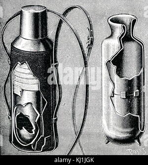 Incisione raffigurante James Dewar's beute da vuoto. Sir James Dewar (1842-1923) un scozzese chimico e fisico. In data xx secolo Foto Stock