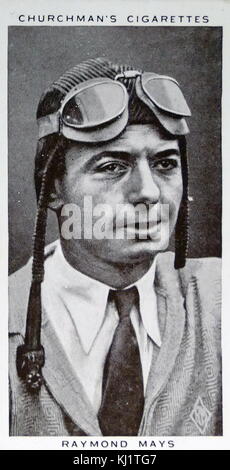 Churchman re della serie di velocità carta di sigaretta raffigurante Thomas Raymond Mays (1899-1980) un British auto racing driver e imprenditore. Foto Stock