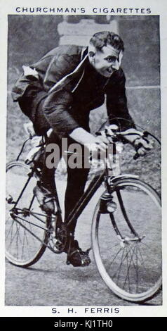 Churchman re della serie di velocità carta di sigaretta raffigurante la Sid Ferris, un inglese di lunga distanza ciclista che ha rotto il record per Edimburgo a Londra, Land's End a John O'Semole e mille miglia nel 1937. Sid Ferris ha vinto il North Road 24-ore di prova di tempo di tre anni in successione ed era un membro del vincente Vegetarian Cycling e Athletic Club team nelle migliori tuttofare concorsi di 1930 e 1932. In data xx secolo Foto Stock