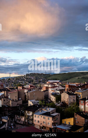 Tramonto a Erzurum, Turchia Foto Stock