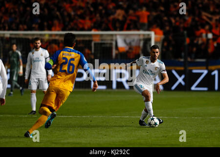 Dani Ceballos (24) del Real Madrid in player. UCL Champions League tra Bologna vs Real Madrid al GSP stadium di Nicosia, Cipro, Novembre 21, 2017 . Credito: Gtres Información más Comuniación on line, S.L./Alamy Live News Foto Stock