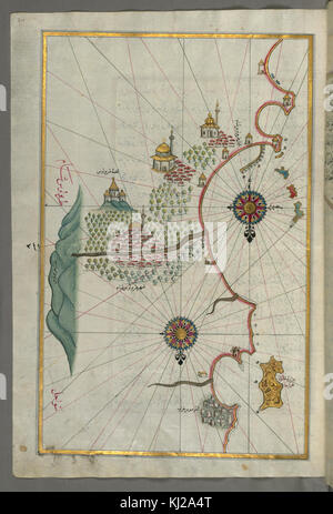 Piri Reis - Mappa della città di Tripoli - Walters W658319A - Pagina completa Foto Stock