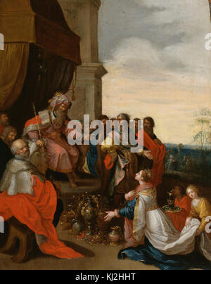 Frans Francken II - Re Salomone riceve la regina di Saba - Walters 372746 Foto Stock